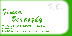 timea bereszky business card